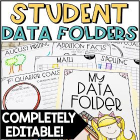 Student data folders product Student Data Folders, Student Data Binders, Data Tracking Sheets, Data Folders, Special Education Behavior, Student Data Tracking, Sensory Classroom, Data Wall, Goal Setting For Students