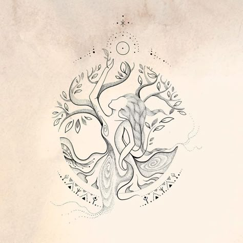 We Are Nature, Virgo Tattoo Designs, Astrology Tattoo, Virgo Tattoo, Tree Tattoos, Witch Tattoo, Goddess Tattoo, Tree Of Life Tattoo, Custom Tattoo Design