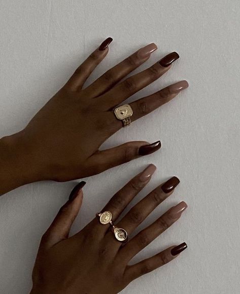 Neutral Nail Designs, Dreamland Billionaires, Brown Acrylic Nails, Brown Nails Design, Summer Acrylic Nails, Neutral Nails, Brown Nails, Girls Nails, Minimalist Nails