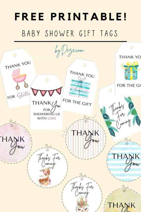 Baby Shower Templates Free, Baby Shower Badge, Baby Shower Hostess Gifts, Baby Shower Thank You Gifts, Shower Hostess Gifts, Thank You Tag Printable, Baby Shower Gift Bags, Baby Shower Labels, Baby Shower Tags