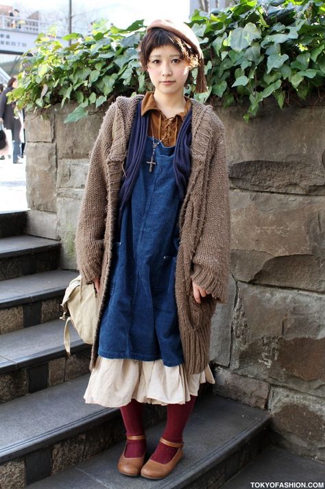 Vintage Japanese Street Fashion in Harajuku Mori Kei Outfits Ideas, Morikei Outfits, Mori Outfits, Mori Clothes, Mori Outfit, Mori Girl Aesthetic, Natural Kei, Inspired Images, Goth Vintage