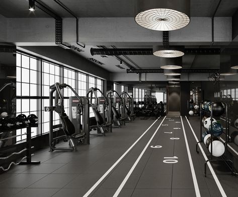 Sporto Fitness on Behance Half Garage Gym Ideas, Fitness Interior Design, Half Garage Gym, Best Home Gym Setup, Garage Gym Design, Commercial Gym Design, Fitness Center Design, Gym Space, Dream Gym