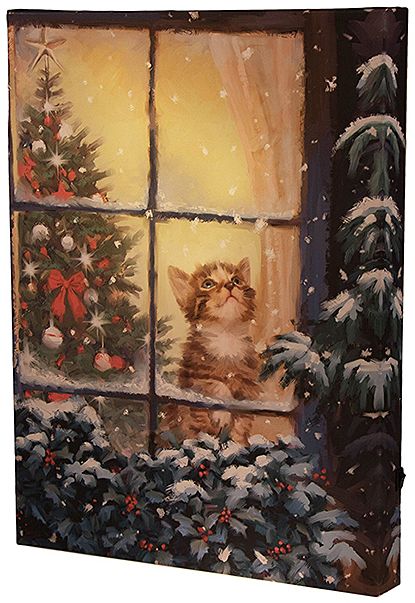 Christmas Cat Paintings On Canvas, Christmas Kitty Painting, Christmas Painting Realistic, Christmas Picture Drawing, Christmas Drawing On Canvas, Christmas Cat Painting Easy, Christmas Paintings Canvas, Diy Christmas Art Canvases, Cute Christmas Paintings On Canvas