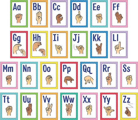 Amazon.com : Carson Dellosa Sign Language Posters, ASL Alphabet Learning American Sign Language Posters With Hand Signs, Alphabet Cards for Bulletin Board, Classroom Decor, Classroom Curriculum (26 Posters) : Office Products Abc Sign Language Chart, Abc Sign Language Free Printable, Sign Language Posters For Classroom, Asl Alphabet Poster, Classroom Sign Language, Alphabet Sign Language, Asl Poster Classroom, Asl Poster, Aba Clinic