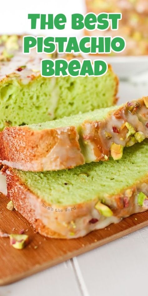 Pistachio Bread 12 Tomatoes, Healthy Pistachio Bread, Pistachio Bread Recipe Simple, Pistachio Pudding Bread Recipe, Baking With Pistachios, Gluten Free Pistachio Bread, Pistachio Quick Bread, Pistachio Bread Pudding, Grinch Bread Loaf