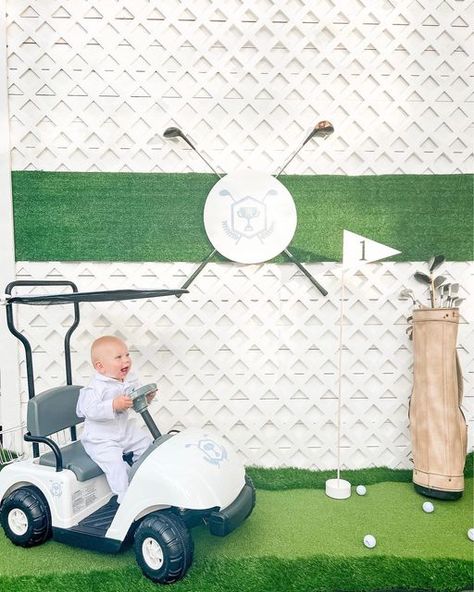 Golf Theme Party Backdrop, Golf One Year Old Party, Hole In 1 First Birthday, Golf First Birthday Party, Hole In One Party, Hole In One Birthday Party, Hole In One First Birthday, Golf First Birthday, Golf Theme Party