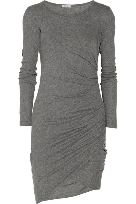 Sexy sexy CLU dress from net-a-porter.com Ruched Dress Outfit, Grey Cotton Dress, Rok Outfit, Cotton Jersey Dress, Formal Attire, Dress Outfit, Ruched Dress, Grey Cotton, Jersey Dress