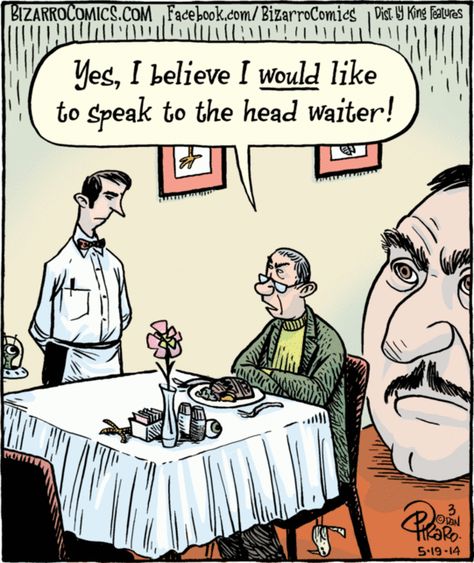 Tuesday's Top Ten: National Waiter/Waitress Day! : Blog | Comics Kingdom - Comic Strips, Editorial Cartoons, Sunday Funnies, Jokes Cartoon Memes Humor, Waiter Memes Funny, Waitress Memes Funny, Technology Humor, Jerry Memes Humor, Bizarro Comic, Sunday Funnies, Tech Humor, Funny Cartoon Pictures