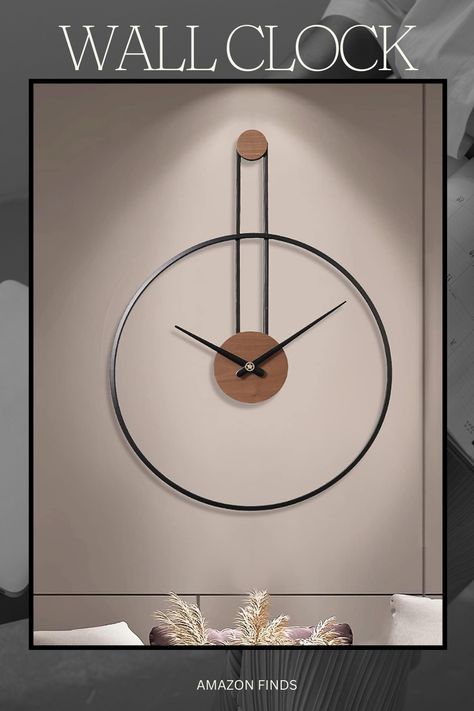 This elegantly designed wall clock is the perfect blend of natural aesthetics and modern industrial style. Featuring a beautiful walnut dial encased in a sturdy metal frame, it offers a unique visual appeal that complements any room decor. Clocks For Bedroom, Clock For Living Room, Natural Aesthetics, Decorative Wall Clock, Designed Wall, Office Decorations, Amazon Home Decor, Wall Clock Modern, Bedroom Study