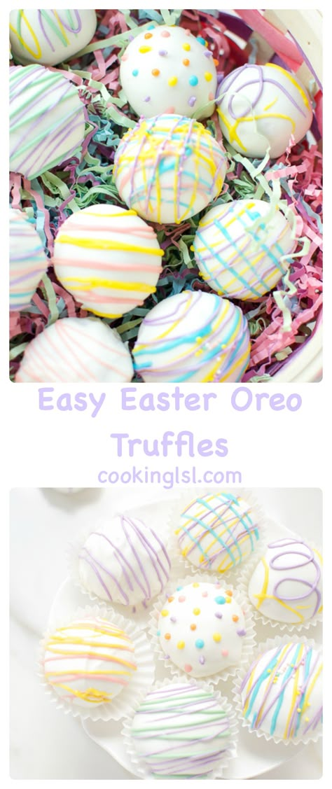 Easter Oreo Truffles, Easter Truffles Recipes, Easter Oreo Balls, Easter Truffles, Easter Cake Balls, Easter Baking Ideas, Easter Oreo, Easter Bake, Easter Oreos