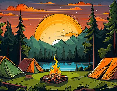 Check out new work on my @Behance profile: "A Colorful flat illustration of camping in the jungle." http://be.net/gallery/175707393/A-Colorful-flat-illustration-of-camping-in-the-jungle Camping Drawing Illustrations, Camping Illustration Art, Camp Illustration, Jungle Drawing, Camping Illustration, Camping Drawing, Camping Pot, Inktober 2024, Camping Vibes