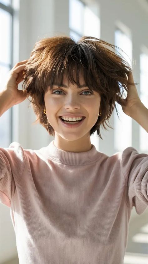 71 Long Bangs Pixie Haircuts: Stylish Ideas for Round Faces, Thick Hair, and Undercut Hairstyles Pixie Cut With Long Bangs, Bangs Round Face, Pixie Cut Round Face, Image Prompts, Short Haircuts With Bangs, Pixie Cut With Bangs, Bangs For Round Face, Edgy Haircuts, Long Pixie Cuts