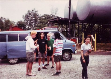 Band Vans on Instagram: “From @macaronic “American Standard and Swiz fancy tour van — with Bobby Sullivan and Amanda MacKaye.” #bandvans #punkbandvans…” Tour Van Band, Scott Street, Film Ideas, Punk Bands, American Standard, Coming Of Age, Pop Rock, Lead Singer, Book Aesthetic