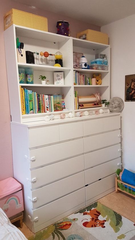 #ikeahacks #ikea Ikea Malm Drawers, Billy Hack, Ikea Billy Hack, Ikea Hack Kids, Craft Room Closet, Billy Ikea, Ideas Habitaciones, Ikea Billy Bookcase Hack, Kids Shared Bedroom