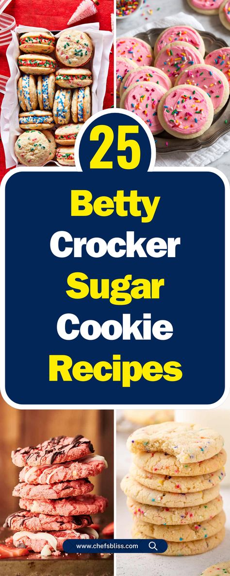 25+ Delicious Betty Crocker Sugar Cookie Recipes for Every Occasion! Betty Crocker Recipes Desserts, Sugar Cookie Bars From Mix Betty Crocker, Sugar Cookie Mix Ideas, Betty Crocker Sugar Cookie Mix Hacks, Betty Crocker Cookie Mix Hacks, Betty Crocker Sugar Cookie Mix Recipes, Sugar Cookie Mix Recipes, Betty Crocker Sugar Cookie Recipe, Betty Crocker Sugar Cookie