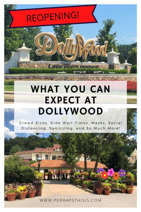 Are you planning a trip to Dollywood Park in Pigeon Forge, Tennessee? Not sure what to expect? Come along with us as we take you on a video tour inside and share everything from crowd sizes, ride wait times, masks, social distancing, sanitizing, park tips, pictures, and so much more. #dollywood #dollywoodtips #pigeonforge #dollywoodpark Dollywood Park Outfit, Dollywood Park Aesthetic, Dollywood Ride Height Requirements, Dollywood Park Itinerary, Gluten Free At Dollywood, Dollywood In The Fall, Dollywood Park, Tennessee Travel, Travel Bucket List Usa