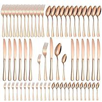 Copper Silverware, Rose Gold Silverware, Gold Kitchen Utensils, Copper Cutlery, Rose Gold Flatware, Copper Flatware, Dinning Table Set, Rose Gold Kitchen, Gold Silverware