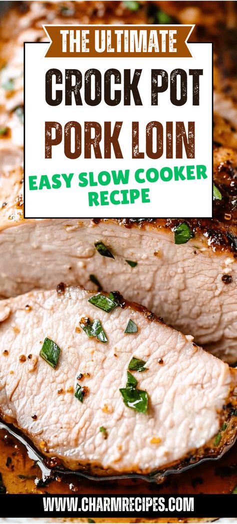 Crock Pot Pork Loin – Easy Slow Cooker Recipe Crockpot Loin Pork Roast, Boneless Half Pork Loin Roast Recipes Crockpot, How To Make A Pork Loin, Slow Cook Pork Loin Crock Pots, Pork Loin In Crock Pot Recipe, Cooking Pork Loin In Crockpot, How To Cook Pork Loin In Crock Pot, Cooking A Pork Loin In The Oven, Healthy Crockpot Pork Tenderloin