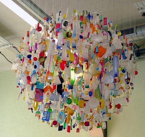 Trash Art, Plastic Art, Sea Glass Crafts, Beach Crafts, Recycled Art, Sea Glass Art, Environmental Art, Glass Chandelier, Beach Glass