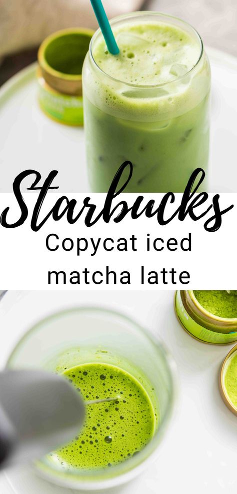 Matcha Starbucks Drink Recipe, Starbucks Matcha Copycat, Good Matcha Drinks, Matcha Tea Smoothie Recipe, Sweet Matcha Drink Recipes, Green Matcha Smoothie Recipes, At Home Matcha Drinks, Green Matcha Recipes, Matcha Late At Home