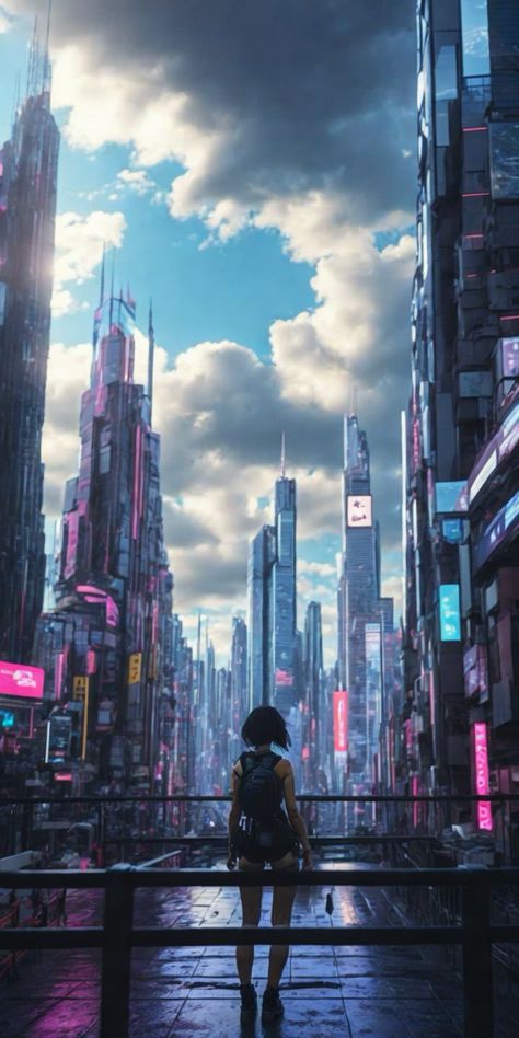 Cyberpunk Tower, High Tech Aesthetic, High Tech City, Cyberpunk Cities, Cyberpunk World, Tech City, Race Against Time, Anime City, Space Artwork