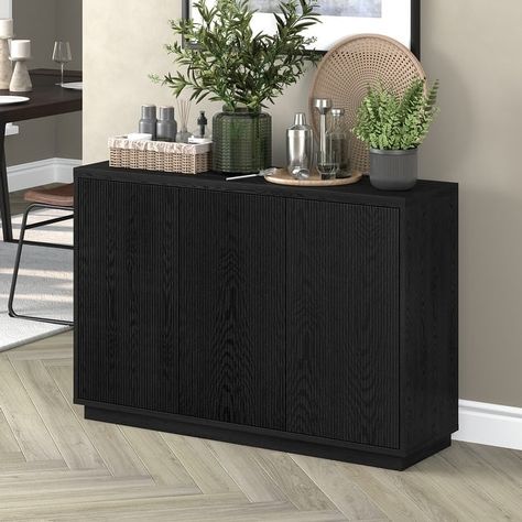 Alston 48" Wide Rectangular Buffet Table - 47.5" Wide - On Sale - Bed Bath & Beyond - 38321911 Buffet Cabinet Decor, Black Buffet Cabinet, Fancy Dishes, Wide Sideboard, Holiday Dinners, Kitchen Sideboard, Online Furniture Shopping, Sideboard Furniture, Sideboard Buffet