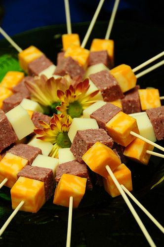 Cheese & Sausage Kabobs | ZHG Photo Gallery | Flickr Baptism Food, Cheese Kabobs, Sausage Kabobs, Vegetable Kebabs, Fruit Kabobs, Kabob Recipes, Charcuterie Inspiration, Cheese Party, Cheese Sausage