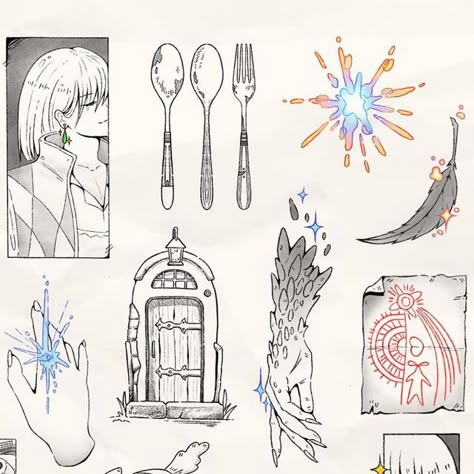 Howl's Moving Castle Tattoos, Howl Tattoo Castle, Howls Moving Castle Tattoo Ideas, Howls Moving Castle Drawing, Castle In The Sky Tattoo, Howl’s Moving Castle Star Tattoo, Studio Ghibli Tattoo Howl's Moving Castle, Tattoos Howls Moving Castle, Howls Moving Castle Line Art