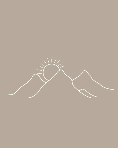 Sunrise Drawing, Berg Tattoo, Sunrise Tattoo, Mountain Tattoo Simple, Minimal Drawings, Mountain Drawing, Line Art Drawing, Tattoo Simple, Mountain Tattoo