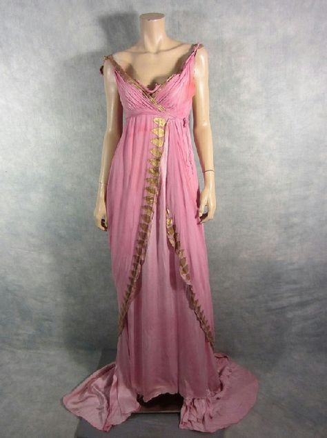 Pink Grecian dress Pink, Gold