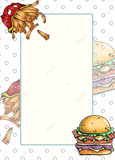 Cute Food Background Background Food Design Pastel, Food Background Wallpapers, Burger Cartoon, Abstract Science, Beautiful Borders, Border Background, Food Background, Food Doodles, Coffee Cup Art