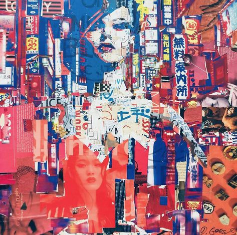 Derek Gores, Full Volume, Arts District, Original Collage, Collage Art, New Work, Tokyo, Collage, Yellow