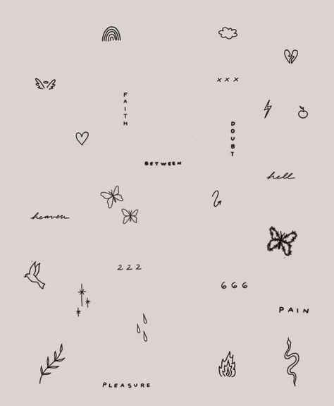 Cute Doodle Tattoos For Women, Tattoo Ideas Easy To Hide, Patchwork Tattoo Ideas Dainty, Small Astethic Tattoos, Tiny Hideable Tattoos, Dainty Tattoos For Best Friends, Dark Aesthetic Tattoo Ideas Small, First Tatoos Idea Small, Tattoos Under $100