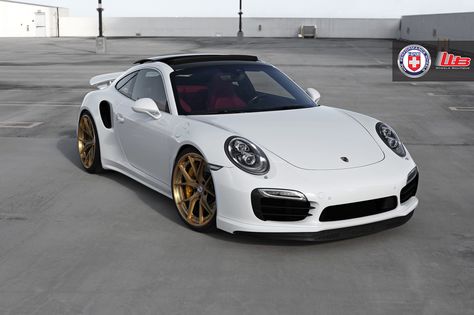 Porsche 991 Turbo S on HRE S101 Porsche 991 Turbo, Gtr 35, Gold Wheels, Cayman S, Porsche 991, Turbo S, Throw Back, Fancy Cars, Motorcycle Girl