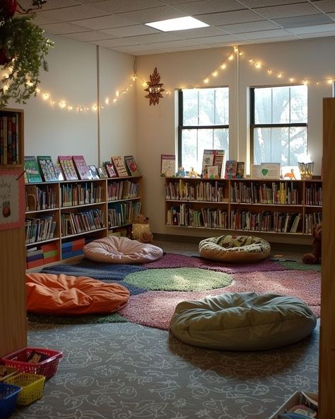 Cozy Classroom Library, Cozy Classroom Ideas High School, Library Furniture School, Reading Nook Classroom, Teacher Vision Board, Designing A Living Room, Nature Classroom, Cozy Classroom, Wall Dividers