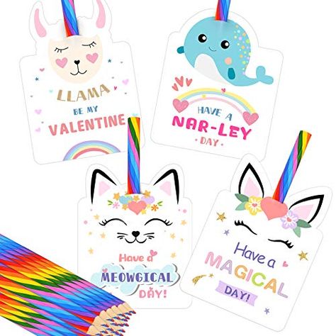 Valentines Day Cards For Kids, Class Party Favors, Valentines Day Gifts For Kids, Valentines Class Party, Kindergarten Valentines, Bulk Party Favors, Valentine Party Favors, Unicorn Valentine, Valentines Day Cards