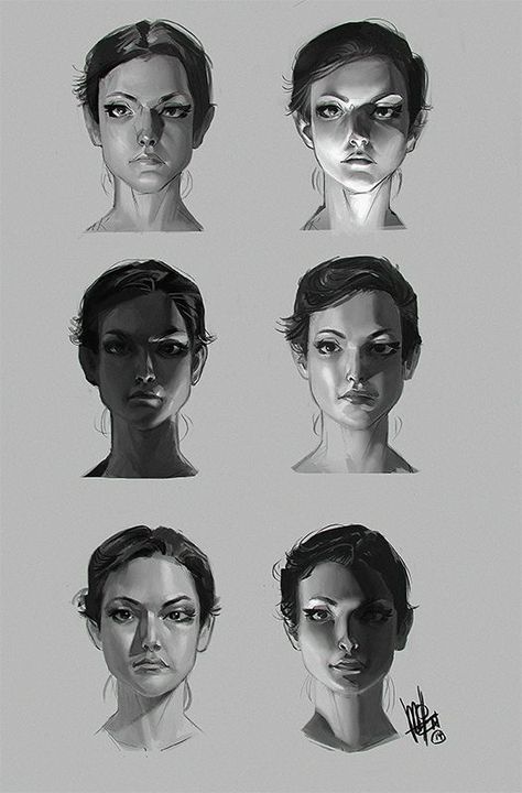 Angles Drawing, Shadow Drawing, 얼굴 드로잉, 얼굴 그리기, Light Study, Drawing Faces, Anatomy Drawing, Digital Painting Tutorials, Sketch Art