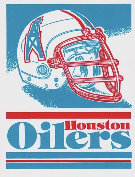 Vintage NFL Houston Oilers poster Vintage Nfl Aesthetic, Ravioli Ideas, Paper Football, Nfl Poster, Old Football, Football Watch Party, Nfl Art, Iron Mike, Texans Football