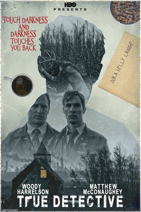 Woody Harrelson and Matthew McConaughey star in this HBO crime drama that follows Louisiana Police detectives in the 17 year hunt for a serial killer. True Detective Art, True Detective Season 1, New Netflix Movies, Detective Aesthetic, Detective Series, True Detective, Police Detective, Movie Posters Minimalist, Alternative Movie Posters