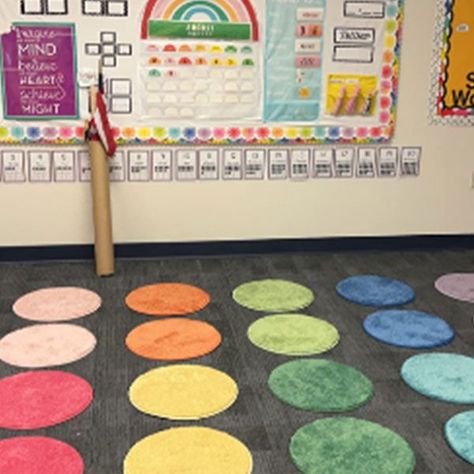 Great for any Home or Classroom. Our Children’s Crazy Carpet Circle Seats Rainbow Multi Set 12 are versatile and consist of many multi purpose uses for: #StoryTime, Group Activities, Spot Markers, #PlayAreas, Basements and just simple FUN! No More Cold Hard Floors! Use them to mark spaces between the kiddos to help practice social distancing. Floor Spots For Classroom, Carpet For Classroom, Classroom Carpet Spots, Carpet Squares For Classroom, Classroom Floor Seating, Rugs For Classroom, Classroom Rugs For Elementary, Classroom Rugs Kindergarten, Classroom Carpet Alternatives