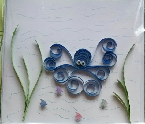 Quilling Sea Life, Quilling Octopus, Quilled Cards, Quilling Animals, Paper Quilling Tutorial, Paper Quilling For Beginners, Paper Quilling Cards, Quilling Work, Quilled Creations