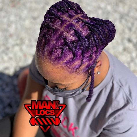 Dyed Dreadlocks Black Women, Dark Purple Locs, Purple Locs Black Women, Loc Color Ideas Black Women, Dyed Dreadlocks, Purple Locs, Color Locs, Locs Inspiration, Women Locs