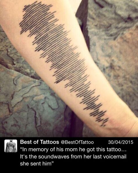 Tattoo with a meaning. Sound Wave Tattoo, Memorial Tattoo Designs, Clever Tattoos, Memorial Tattoo, Memorial Tattoos, Waves Tattoo, Mom Tattoos, Skin Art, Sound Waves