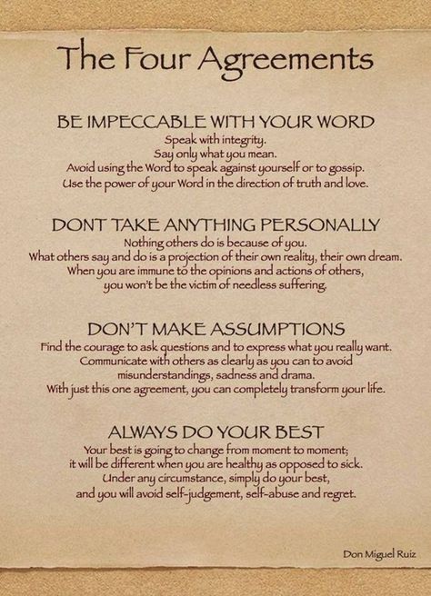 #FourAgreements #DonMiguelRuiz #SuperSoulSunday The Four Agreements, A Course In Miracles, Zig Ziglar, E Card, Note To Self, Good Advice, The Four, Great Quotes, Wisdom Quotes