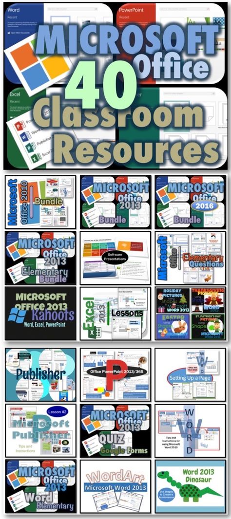 40 Microsoft Office Lessons and Activities for Your Classroom! Elementary Technology Lessons, Microsoft Classroom, Microsoft Word Lessons, Computer Classroom, Technology Lesson Plans, Office Technology, Technology Lesson, Carrollton Georgia, Elementary Technology