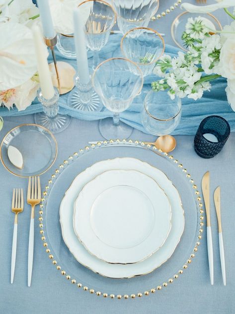 Light Blue Wedding Table, Blue Gauze Table Runner, Blue Cheesecloth Table Runner, Cornflower Blue Wedding, Blue Wedding Table, Flower Dinner, Wedding Dusty Blue, Wooden Wedding Arches, Slate Blue Wedding