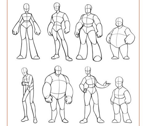 Body Type Drawing, Cartoon Body, Cartoon Drawings Of People, Character Design Cartoon, Body Shape Drawing, Body Reference Drawing, Cartoon People, 캐릭터 드로잉, Cartoon Character Design