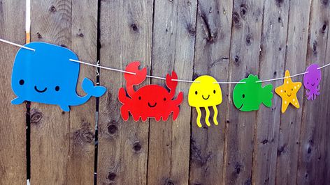 Under The Sea Banner, Beach Theme Birthday Party, Under The Sea Party Decorations, Sea Party Decorations, Beach Theme Birthday, Birthday Under The Sea, Preschool Family, Under The Sea Birthday Party, Sea Nursery