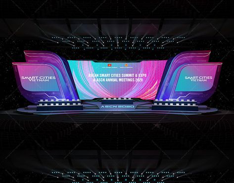 Corporate Events Stage Set Design, 3d Event Design, Stage Design Conference, Stage Led Design, Corporate Event Stage Design Ideas, Futuristic Stage Design, Stage Event Design, Modern Stage Design, Led Screen Stage Design