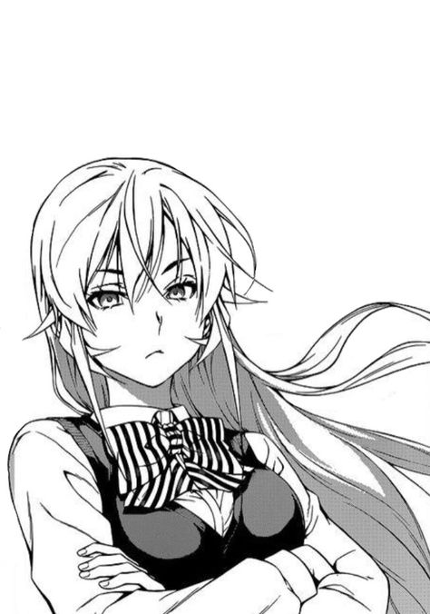 Erina Nakiri from Shokugeki No Soma manga Erina Nakiri, Yukihira Soma, Shokugeki No Soma Manga, Shokugeki No Soma Anime, Girl Black And White, Manga Story, Food Wars, 카드 디자인, Manga Pictures